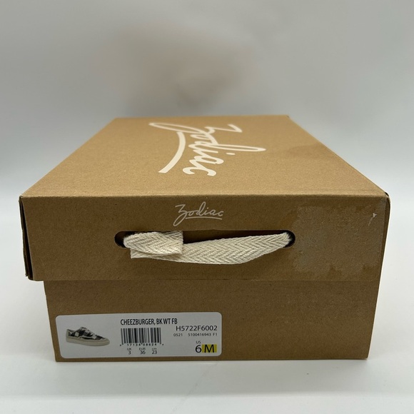 Zodiac Cheezburger Plaid Lace-Up Sneakers Women’s Size 6M Black White Tan NWT - Picture 11 of 12